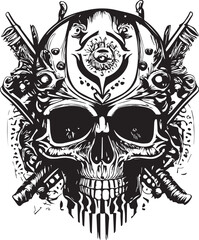 Artwork illustration and t-shirt design skull motorcycle engraving ornament on white background