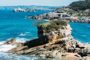 Playa del Camello and Peninsula de la Magdalena, Santander, Cantabria, Spain