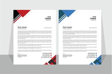 Minimalist concept business style letterhead template design. Professional & modern letterhead template design with geometric shapes. Vector graphic