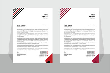 Minimalist concept business style letterhead template design. Professional & modern letterhead template design with geometric shapes. Vector graphic