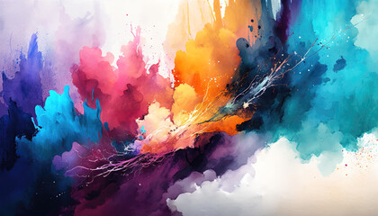 Abstract watercolor wallpaper, background art, creative generative ai
