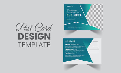 Corporate business postcard design template.