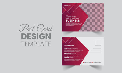 Corporate business postcard design template.