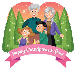 Naklejka premium Happy grandparent day banner