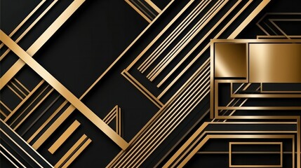 Obraz premium abstract black and gold background illustration. Generative AI