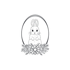 easter bunny with eggs