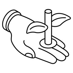 Leaf on hand, concept of eco care