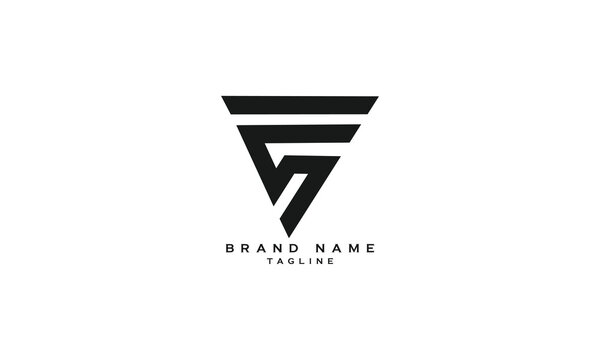 FCS, FS, SF, Abstract initial monogram letter alphabet logo design
