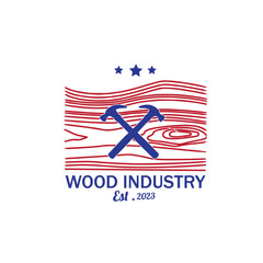 logo wood industry vector illustration