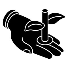 Leaf on hand, concept of eco care