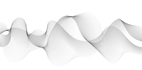 Abstract grey smooth element swoosh speed wave modern stream background. Abstract wave line for banner, wallpaper background with wave design. Vector illustration