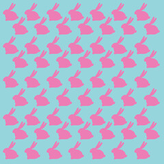 Spring Colorful Pattern, Texture, Background with Bunnies