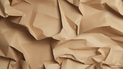 Crumpled brown paper background. Texture of crumpled paper.Generative Ai