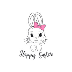 happy easter bunny  vector