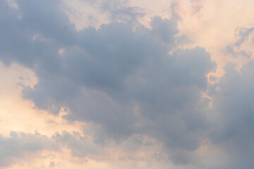 Naklejka na ściany i meble Clouds on sky sky pink and blue colors. Sky abstract natural background