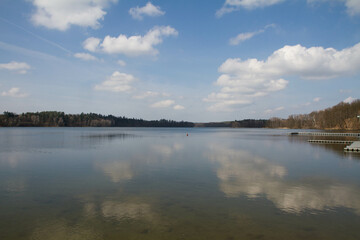 Lake Lipie in the village of Dlugie, Lubuskie region, Poland
