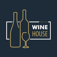 Wine House poster, banner template. Vector illustration