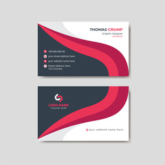 corporate business card, name card template ,horizontal simple clean layout design template 