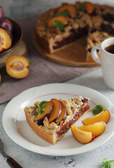 A piece of a plum cake	