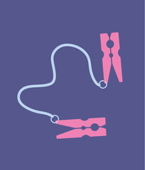 Concept Sex toys bdsm supplements. This flat conceptual illustration features a vector of pink sex toys, on a clean purple background. Vector illustration.