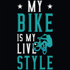 Bicycle riding typography graphic vintages tshirt design 