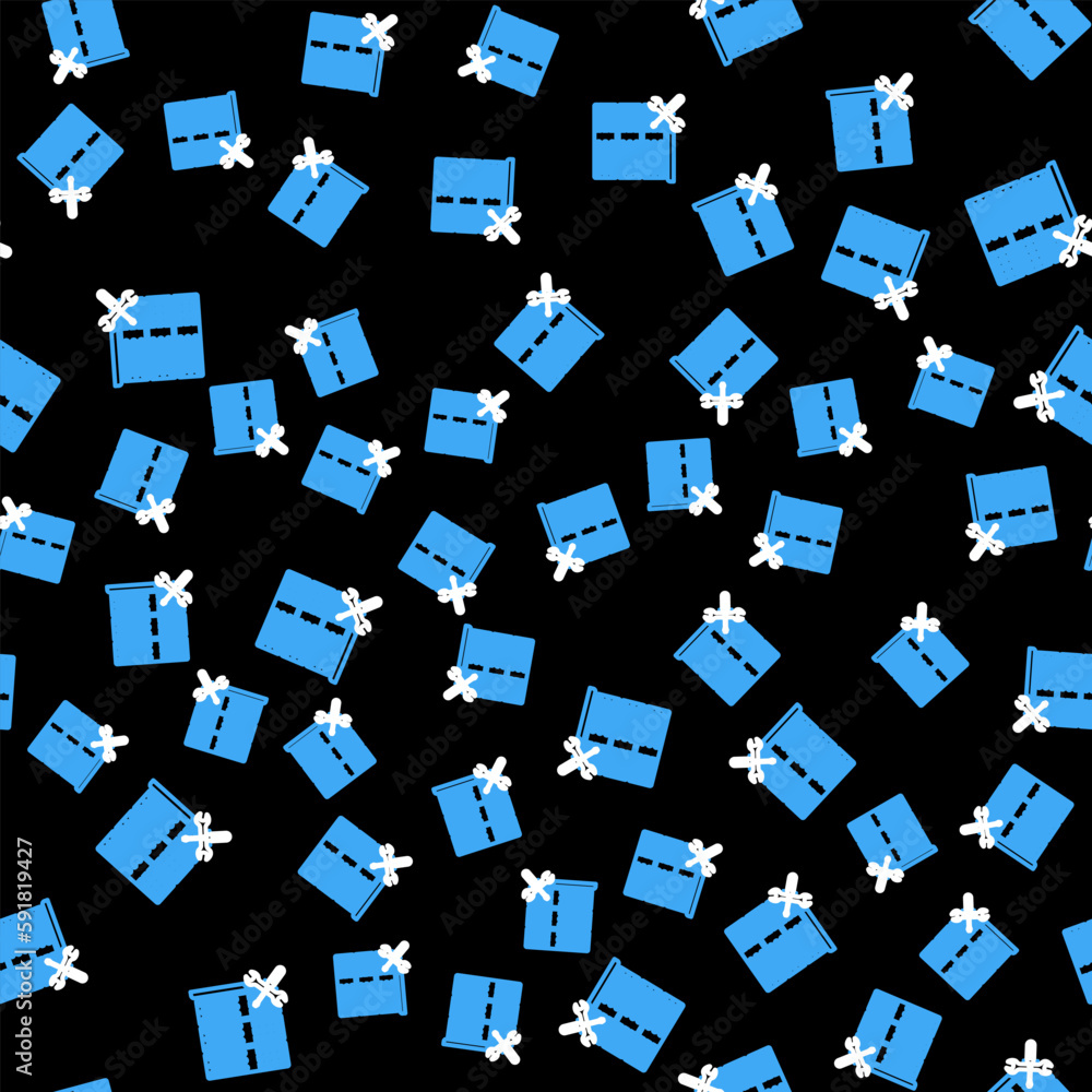 Poster line database server with screwdriver and wrench icon isolated seamless pattern on black background.