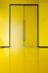 yellow room modern art open door background texture architecture