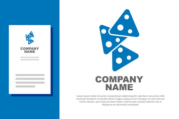 Blue Nachos icon isolated on white background. Tortilla chips or nachos tortillas. Traditional mexican fast food. Logo design template element. Vector