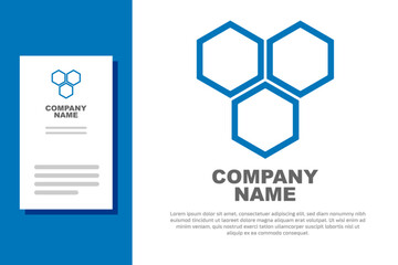 Blue Honeycomb icon isolated on white background. Honey cells symbol. Sweet natural food. Logo design template element. Vector