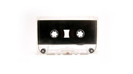 Audio cassette isolated on white background. Isolated retro media. 70's, 80's and 90's music...