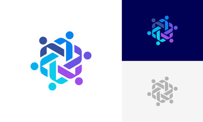 Community people, social community, human family logo abstract design vector