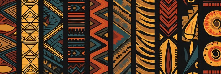African tribal patterns, background texture design, print, web illustration, traditional art, Generative AI