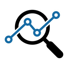 Analysis icon. Analytics symbol, analyzing vector sign. Marketing Research icon. Finance monitoring symbol.