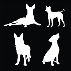 dog design animals silhouette set