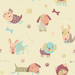 seamless pattern with dogs
