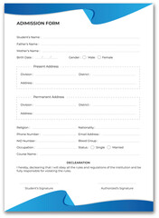 Registration form, Admission form, College form, Form design,
