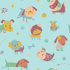 Fototapeta premium Dogs seamless pattern