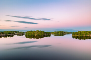 sunset over lake