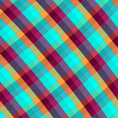 Illustration of an abstract, decorative background design with a bright-colored checks pattern