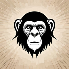 chimpanzee head vector