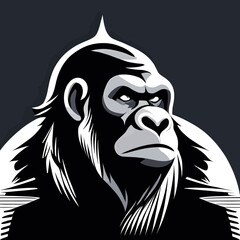 gorilla head vector © Lszl