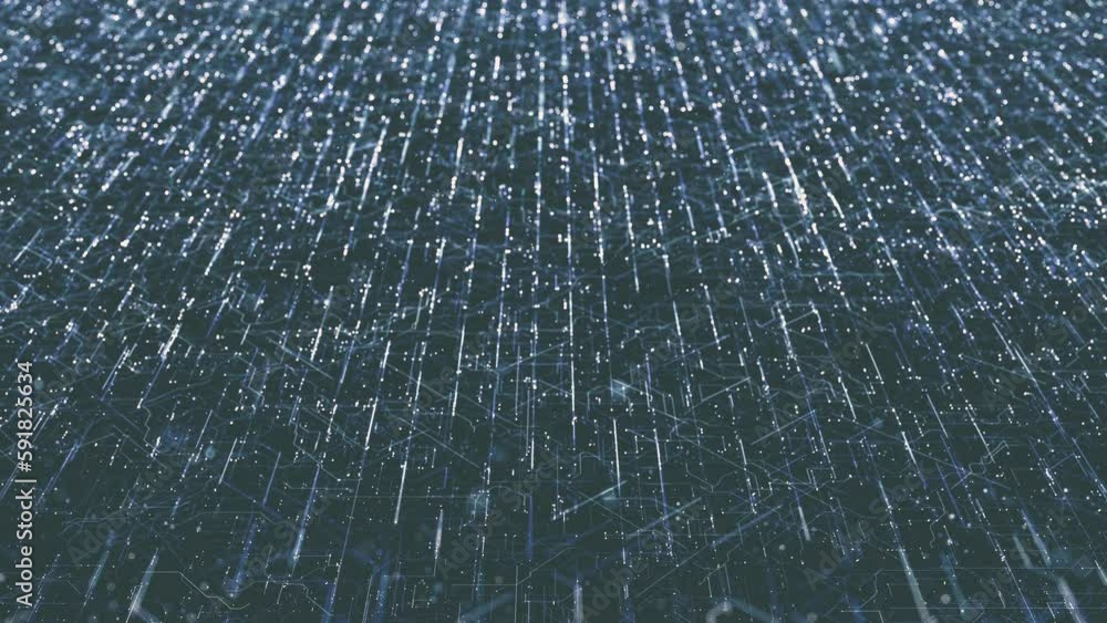 Poster abstract digital data hitech background/ 4k animation of an abstract high technology wallpaper backg
