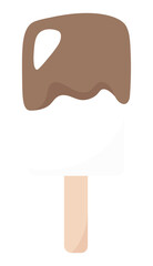 Śmietankowe lody na patyku z czekoladową polewą ilustracja