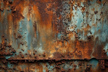 Rough and weathered rusted metal with a textured surface - AI Generated