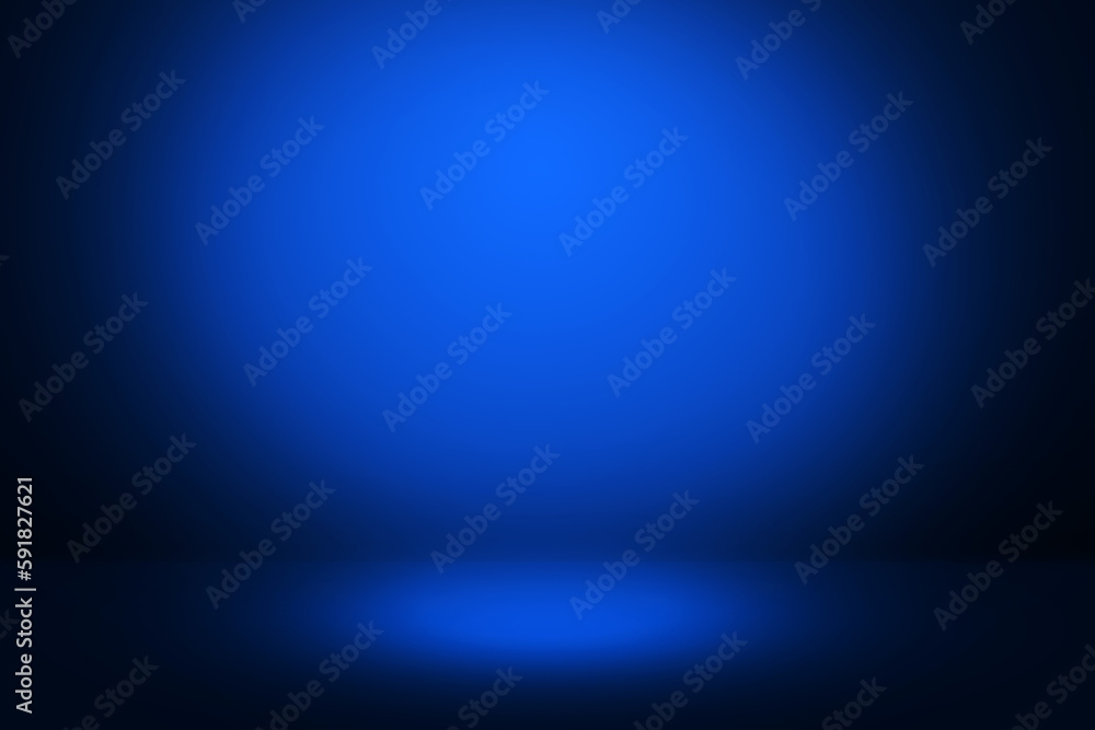 Aufkleber dark blue abstract background with a glowing spotlight from the top. modern stage design with empty 