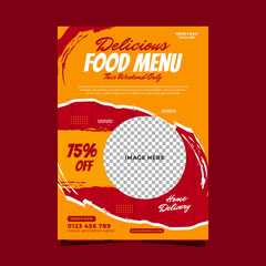 Delicious food menu flyer promotion template