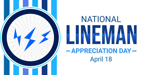 National Day of lineman appreciation background with colorful design style along with typography