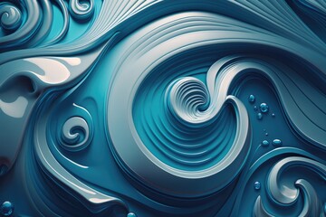 n abstract painting of blue and white swirls. Generative AI