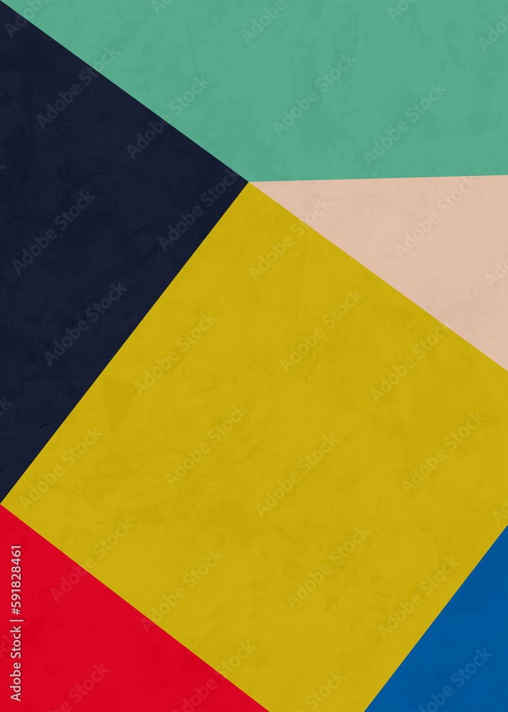 Poster abstract art of geometric shapes with colorful texture