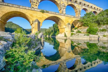 Foto op Plexiglas Pont du Gard Aqueduct Pont du Gard, France